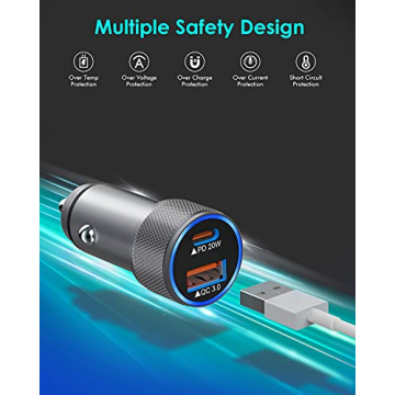 iPhone Car Charger,USB C Fast Car Charger[Apple MFi Certified] Apple Car Charging 38W Dual Port Car Charger Cigarette Lighter Adapter 2x3ft PD&QC 3.0 Lightning Cable for iPhone 14/13/12 Pro/11/Airpods