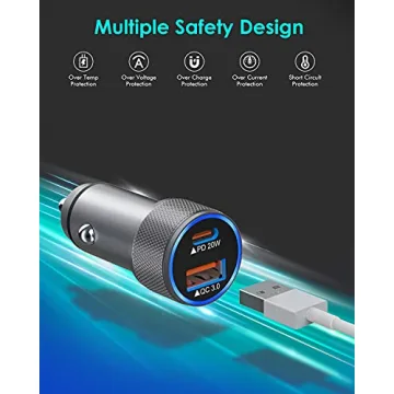 iPhone Car Charger,USB C Fast Car Charger[Apple MFi Certified] Apple Car Charging 38W Dual Port Car Charger Cigarette Lighter Adapter 2x3ft PD&QC 3.0 Lightning Cable for iPhone 14/13/12 Pro/11/Airpods