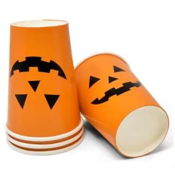 Gift Boutique 50 Halloween Disposable Cups Jack O Lantern 9oz