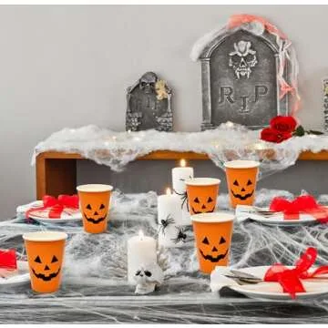 Gift Boutique 50 Halloween Disposable Cups Jack O Lantern 9oz