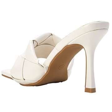 Omysky Women's Square Open Toe Leather Mule Sandals