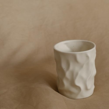 Stylish WENSHUO Crinkle Shape Reusable Ceramic Cups