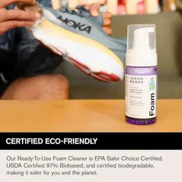 Jason Markk Quick Clean Kit, Shoe Cleaner, 2-Piece Set, Ready-To-Use Foam & Delicates Brush, Sneaker Care, Ideal for Footwear, Safe for Leather, Suede, Nubuck, Cotton, Knits, 4oz