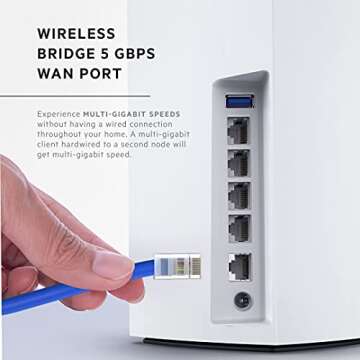 Linksys MX8501 Atlas WiFi 6E Router Home WiFi Mesh System, Tri-Band, 3,000 Sq. ft Coverage, 65+ Devices, Replaces Routers and Extenders, Gaming & Streaming, Speeds up to (AX8400) 8.4Gbps