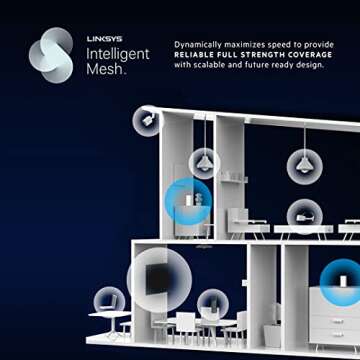 Linksys MX8501 Atlas WiFi 6E Router Home WiFi Mesh System, Tri-Band, 3,000 Sq. ft Coverage, 65+ Devices, Replaces Routers and Extenders, Gaming & Streaming, Speeds up to (AX8400) 8.4Gbps