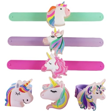 TZIXBOI Unicorns Slap Bracelets, Unicorn Party Favors for Kids 6-8 8-12, Unicorn Light-up Bracelets ...