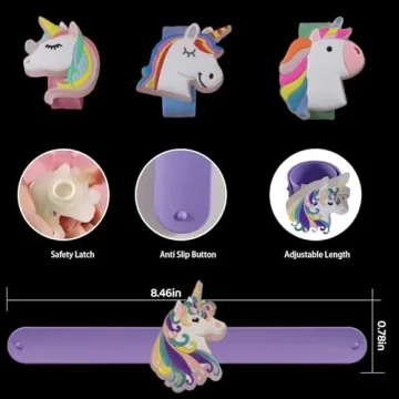 TZIXBOI Unicorn Slap Bracelets for Kids Party Favors