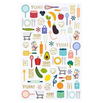 Erin Condren Designer Petite Planner - 28 Page Paperback Meal Planner and Food Journal with Weekly Meal Planner, Festive Sticker Sheet, and Price Tracking