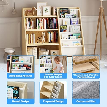 HedoAjim Kids Bookshelf – Stylish 4 Tier Book Rack