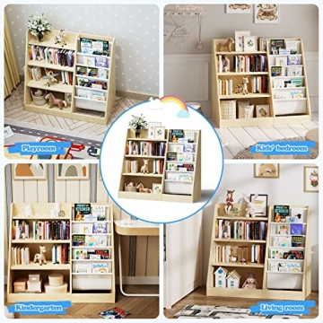HedoAjim Kids Bookshelf – Stylish 4 Tier Book Rack