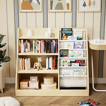 HedoAjim Kids Bookshelf – Stylish 4 Tier Book Rack