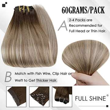 Ombre Clip-in Hair Extensions for Natural Stylish Look