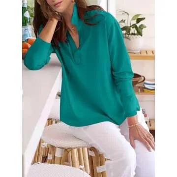 Stylish ANRABESS Women Long Sleeve Polo Shirt