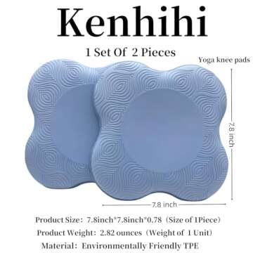 Kenhihi Yoga Knee Pads (Set of 2) - Yoga Props and Accessories for Women/Men Cushions Knees and Elbo...