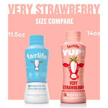 fairlife YUP! Low Fat, Ultra-Filtered Milk, Very Strawberry Flavor, All Natural Flavors (Packaging May Vary), 14 Fl Oz (Pac-k of 12)