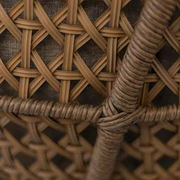 Walker Edison Estrella Rattan Scoop Chair Set for Relaxation