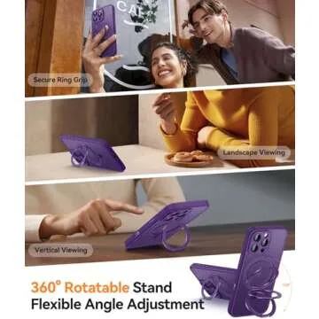 CANSHN 360° Spin Magnetic Stand Case for iPhone 16 Pro Max