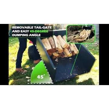 Yard Commander - 400LB Heavy Duty Tow Behind ATV Trailer Steel Dump Cart - 10-Cubic Feet Capacity - Garden Utility Trailer - Trailers with Removable Tailgate for Riding Lawn Mower Tractor