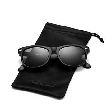 AZorb Kids Polarized Sunglasses TPEE Rubber Flexible Frame for Boys Girls Age 3-8, 100% UV Protection (Matte Black Frame)