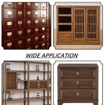 dophee 1pc 1.89"x1.69" Vintage Brass Farmhouse Style Hardware Drawer Pull Cabinet Handle Door Ring with Screws, Brass