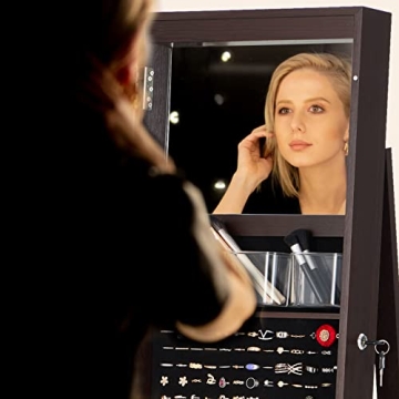 SERWALL 360 Rotating Jewelry Organizer with Mirror