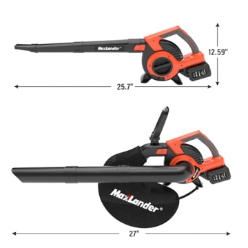 MAXLANDER Cordless Leaf Blower & Vacuum 3-in-1 Tool