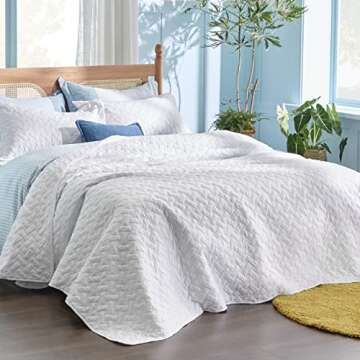 Bedsure Quilts California King Size - Lightweight Bedspreads Cal King Size with Basket Weave Pattern...