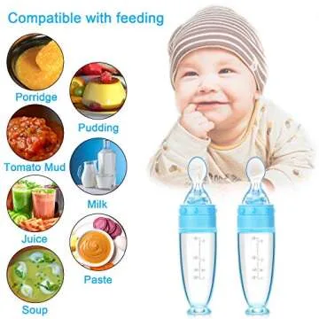 Baby Silicone Spoons 0-24 Months Safe Feeding with Base