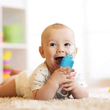 Baby Silicone Spoons 0-24 Months Safe Feeding with Base
