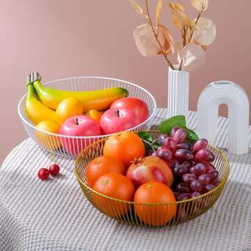 IBWell Wire Fruit Basket - Stylish Kitchen Storage Solution