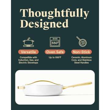 Caraway Nonstick Ceramic Sauté Pan - Non Toxic & Stylish