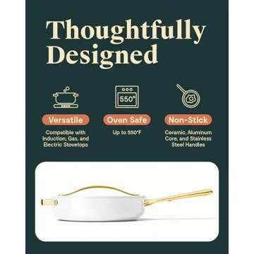 Caraway Nonstick Ceramic Sauté Pan - Non Toxic & Stylish