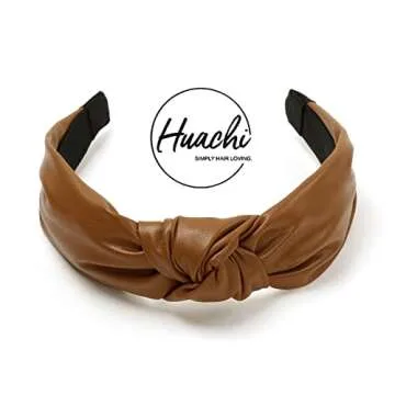 Stylish Huachi Faux Leather Knotted Headband for Women
