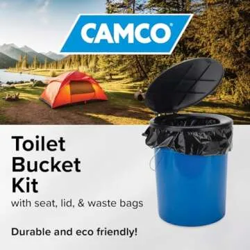 Camco RV Portable Outdoor 5-Gallon Toilet Bucket Kit with Seat and Lid Attachment
