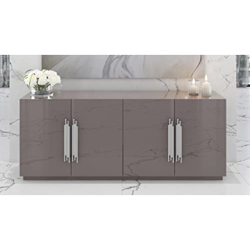 Modern 78.7" Lurton Buffet in Glossy Grey Finish