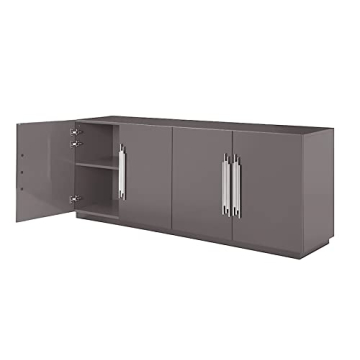 Modern 78.7" Lurton Buffet in Glossy Grey Finish