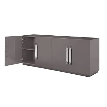 Modern 78.7" Lurton Buffet in Glossy Grey Finish