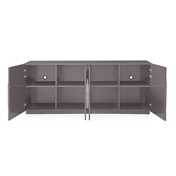 Modern 78.7" Lurton Buffet in Glossy Grey Finish
