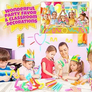 Pop Tubes Mini 24 Pack, Sensory Fidget Party Favors Bulk Toys for Kids, Stress Relief Toys for ADHD, ADD Toddlers, DIY Learning for Preschool, Fidget Toys for Kids Party Favors Classroom Prize