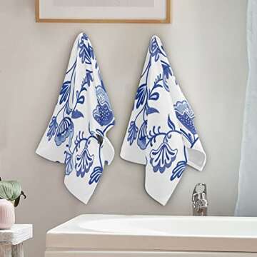 Susiyo Chinoiserie Style Hand Towels Set - 2 Luxury Towels