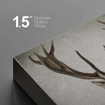 NWT Elk Portrait Canvas Print - Rustic Wildlife Art