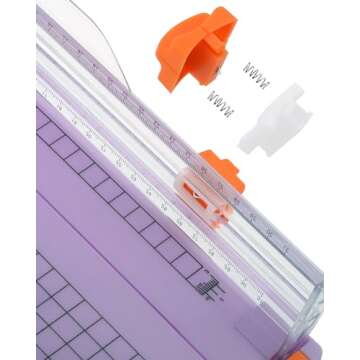 Firbon Purple A4 Paper Cutter, 12 Inch Titanium Straight Paper Trimmer with Side Ruler for Scrapbooking Craft, Paper, Coupon, Label, Cardstock