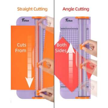Firbon Purple A4 Paper Cutter, 12 Inch Titanium Straight Paper Trimmer with Side Ruler for Scrapbooking Craft, Paper, Coupon, Label, Cardstock