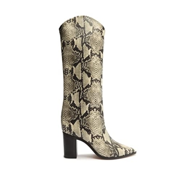 Stylish SCHUTZ Maryana Block Natural Snake Boots