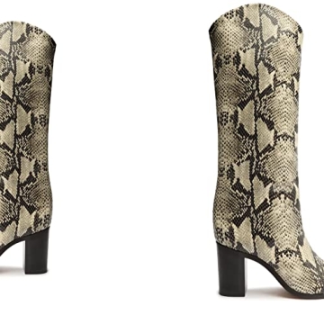 Stylish SCHUTZ Maryana Block Natural Snake Boots