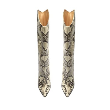 Stylish SCHUTZ Maryana Block Natural Snake Boots