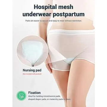 HANSILK Mesh Postpartum Underwear 6 Pack High Waist Reusable Post Bay C-Section Recovery Maternity P...