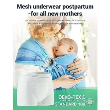 HANSILK Mesh Postpartum Underwear 6 Pack High Waist Reusable Post Bay C-Section Recovery Maternity Panties for Women Washable Mesh Panties (XL)