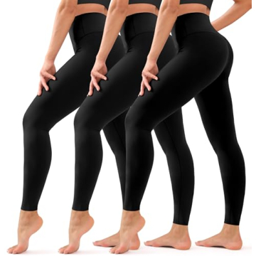 Hmuuo 3 Pack High Waisted Leggings for Women - Tummy Control & No See-Through