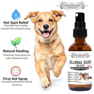 Colloidal Silver Spray for Pets, 2oz (59ml) Travel Size, Hot Spot & Wound Care, Gentle Skin Treatmen...